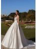 Beaded Strapless Ivory Satin Classic Wedding Dress